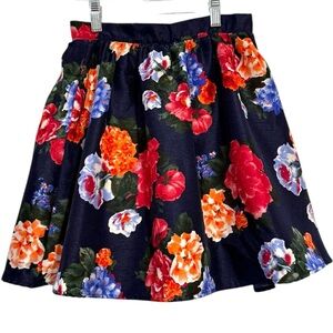Rare Editions Girls Floral Skort with Built-In Shorts Size 10 Navy Bold Blooms